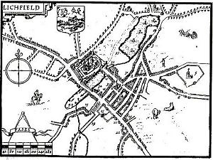 Old map of Lichfield